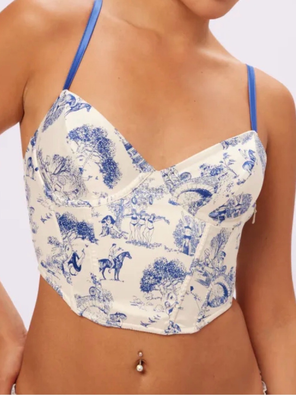 Parade Afterglow Lace-up Toile Print Corset Top Sz 2X